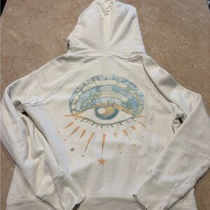 Jacquie Aiche Distressed Hoodie Third Eye. Hand made in LA ✨VERY RARE & Unique